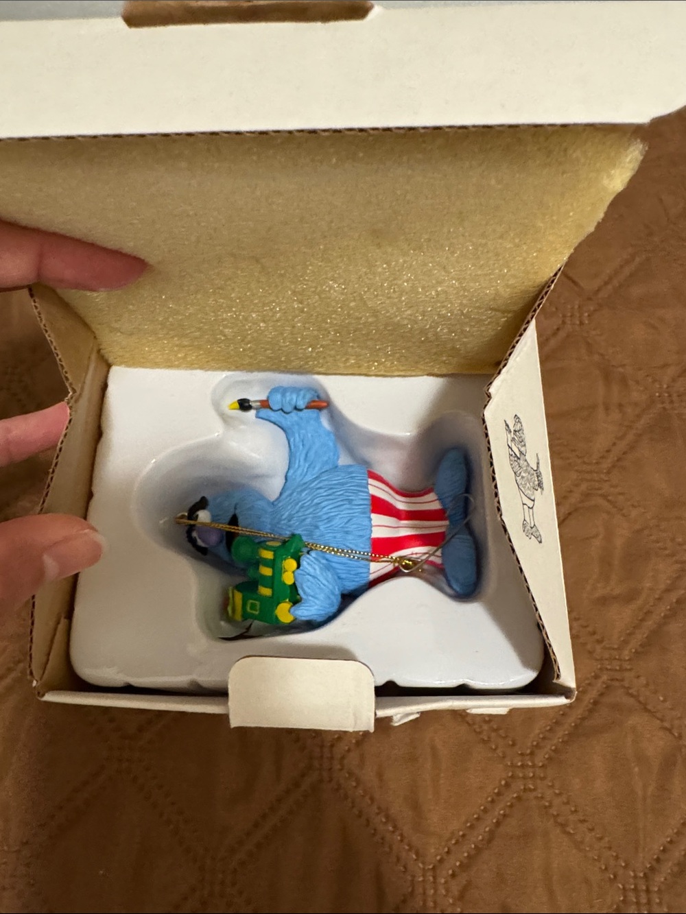 Vintage 1993 Grolier Herry Monster Sesame Street Christmas ornament